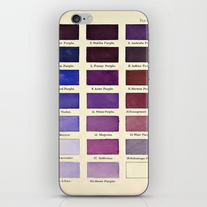 Vintage Color Chart- Purple Hues iPhone Skin