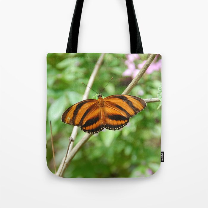 Mexico Photography - Beautiful Orange Butterfly With Black Stripes Tote Bag