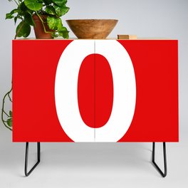 Number 0 (White & Red) Credenza