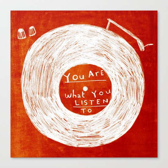you are what you listen to, RED Canvas Print