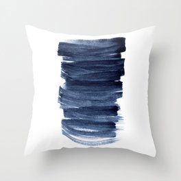 Just Indigo 3 | Minimalist Watercolor Abstract Throw Pillow