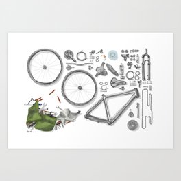 a bike's flatlay Art Print