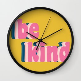 Be Kind Inspirational Anti-Bullying Typography Wall Clock