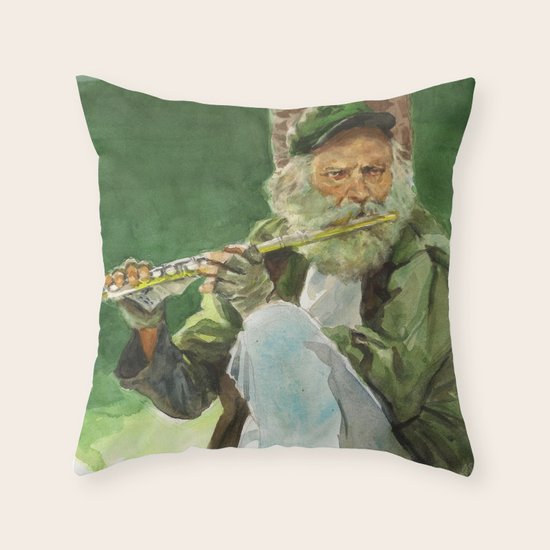 Flutist Throw Pillow