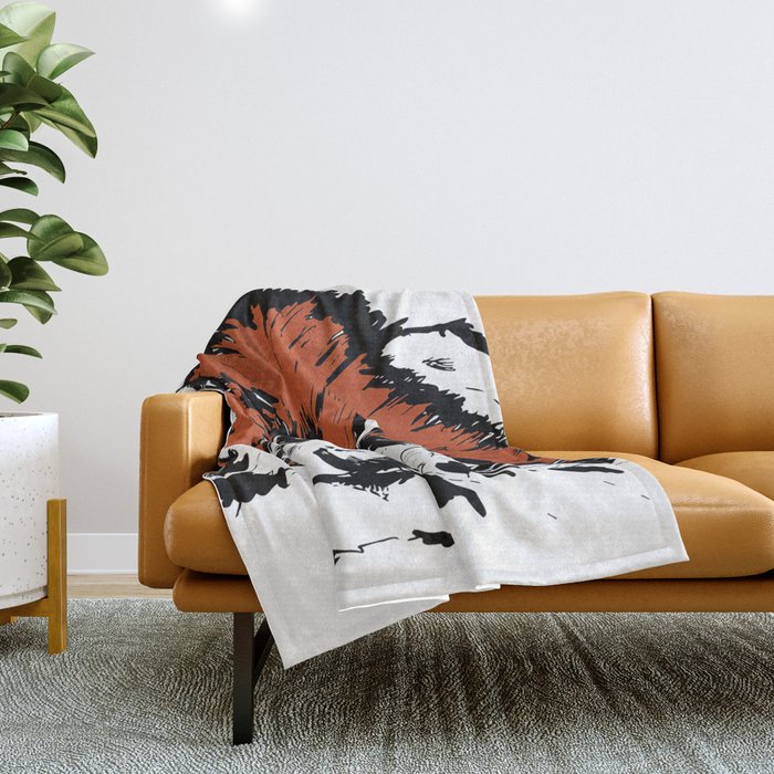 Red Panda Parry (Colour) Throw Blanket