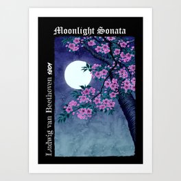 Moonlight Sonata - Black Art Print