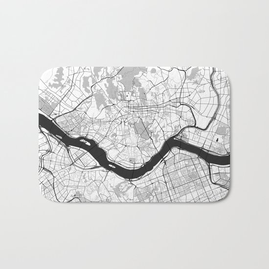 Seoul Map Gray Bath Mat