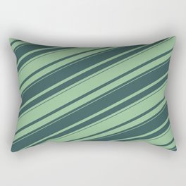 [ Thumbnail: Dark Sea Green and Dark Slate Gray Colored Lines Pattern Rectangular Pillow ]