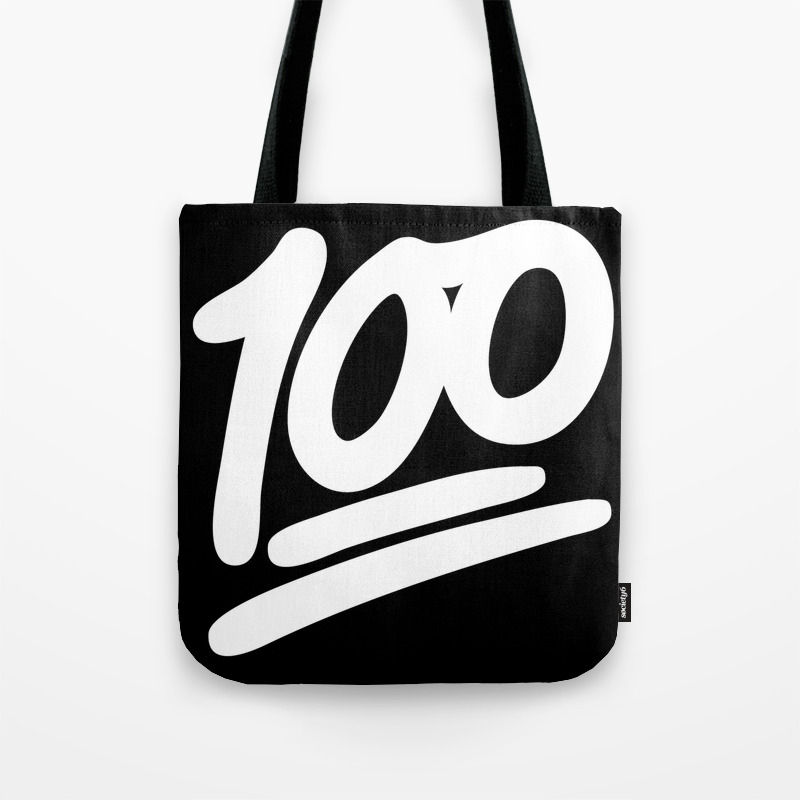 100 Emoji White Tote Bag By Nolandempsey Society6