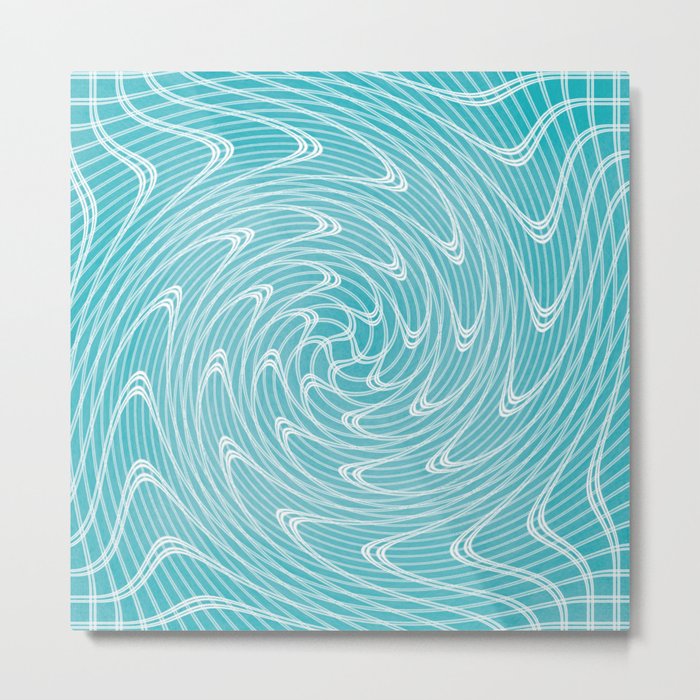 Turquoise wave pattern Metal Print