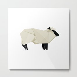 Origami Sheep Metal Print | Drawing, Blackandwhite, Origami, Christmas, Hero, Animal, Creature, Electricsheep, Zoo, Celebration 