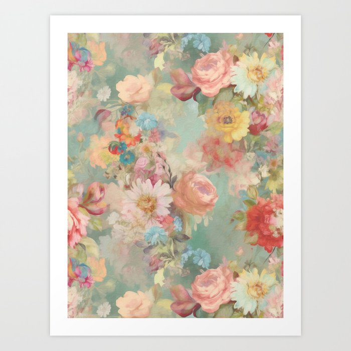Sunny Serenity: Colorful Delights in Cottage Classic Artistry Art Print
