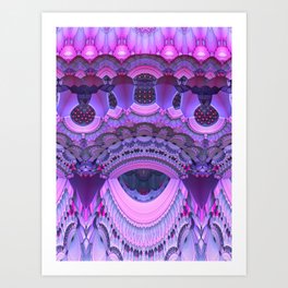 Bright Colorful Pink Purple Abstract Fractal Art Print