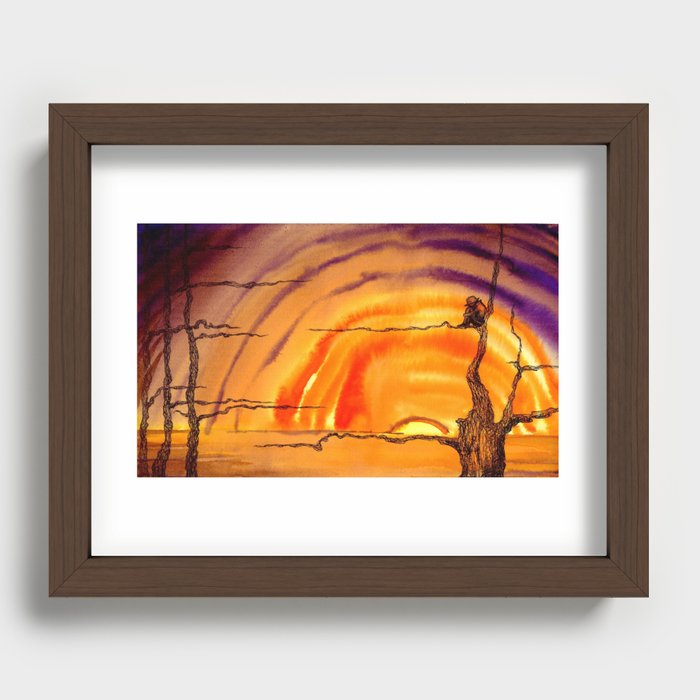 Sunset illustration Recessed Framed Print