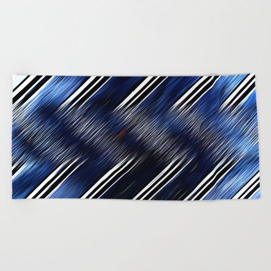 Abstract #Blue #Black #3 #art #society6 Beach Towel