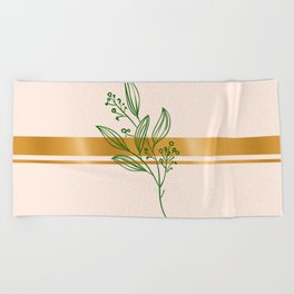 Floral & Gold Beach Towel