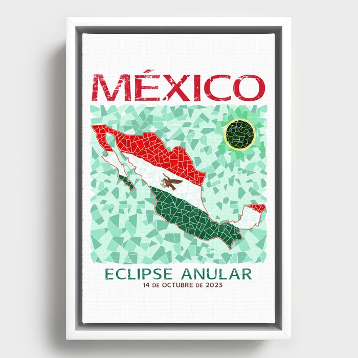 Mexico Annular Eclipse 2023 Framed Canvas