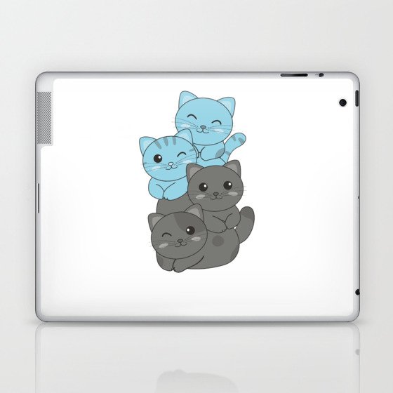Autosexual Flag Pride Lgbtq Cute Cats Pile Laptop & iPad Skin