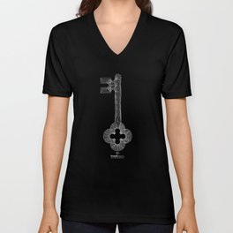 CASTLE KEYS b/w V Neck T Shirt