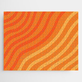 Summer Waves Orange Stripes Jigsaw Puzzle