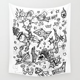 An Odd Flock and Wandering Stars! Wall Tapestry