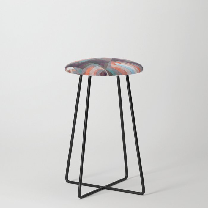 Remix Crystal gradation Painting  by Paul Klee Bauhaus  Counter Stool