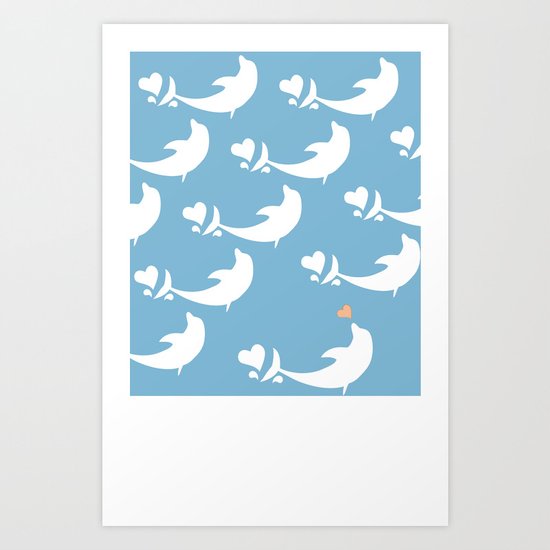 Joyful Dolphin Dancing in the Ocean Art Print