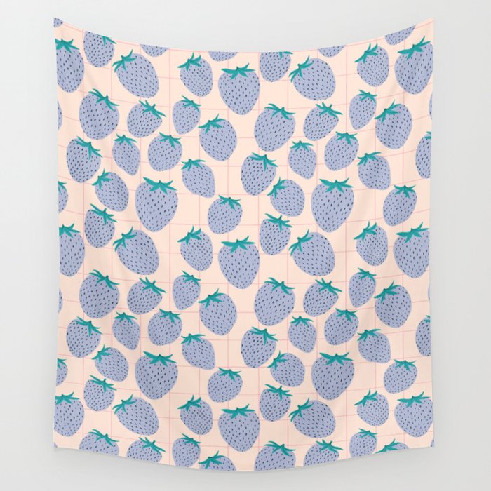 Blue stawberries Wall Tapestry