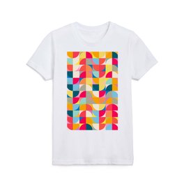 Bright Maximalist Shapes Pattern 103 Kids T Shirt