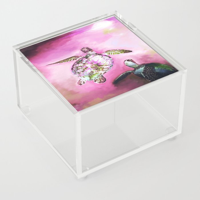 turtle spirit In pink by Kimmera Pixie Acrylic Box