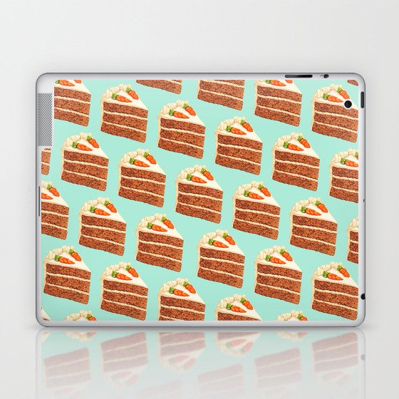Carrot Cake Pattern - Blue Laptop & iPad Skin