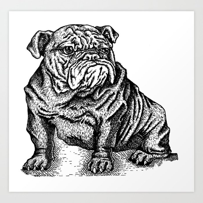 Sapphorica Creations- Philip the Bulldog Art Print