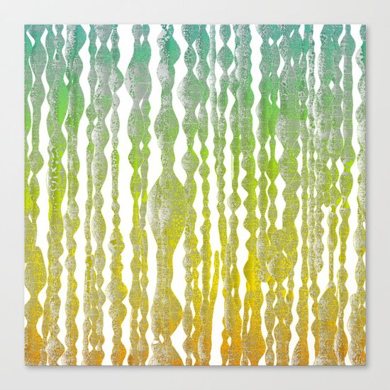 psychedelic stripes - green Canvas Print