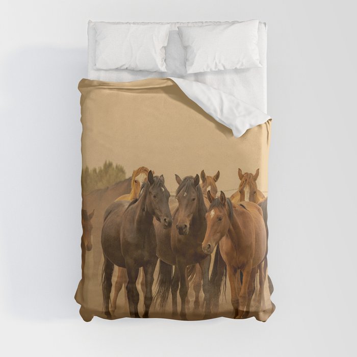 Wild Horses 6608 - Northwestern Nevada Duvet Cover