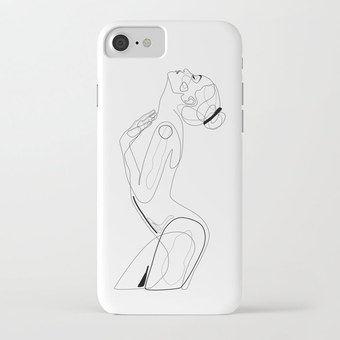 naked profile lines iphone case