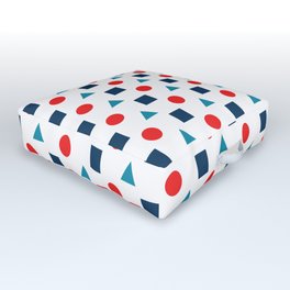 Asymetric pattern with squares, circles and triangles Outdoor Floor Cushion