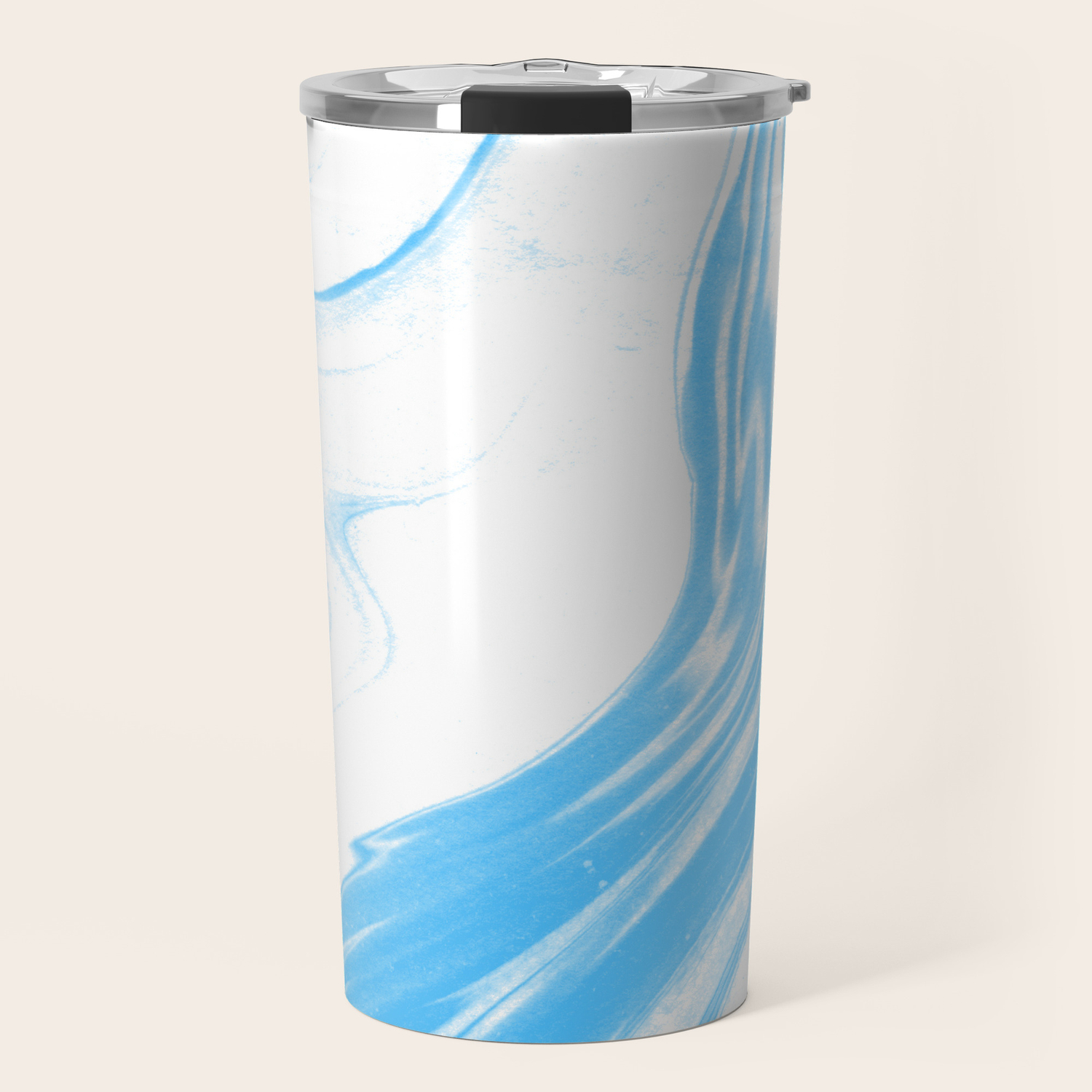 Suminagashi 2 Blue And White Marble Spilled Ink Ocean Swirl
