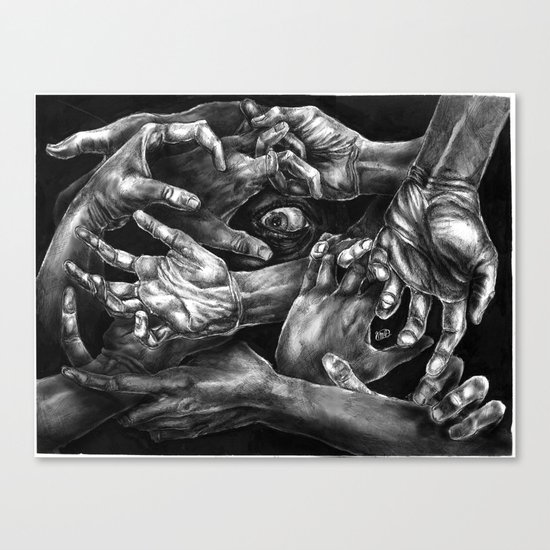 Getting Handsy (smothering, groping, hands) Canvas Print