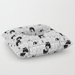 Pretty Kitties in Black and White Floor Pillow