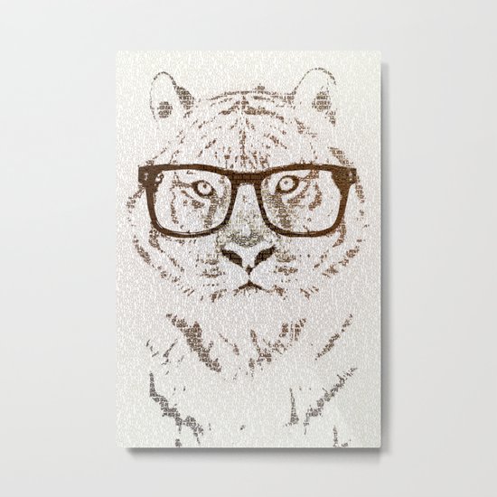 The Hipster Tiger Metal Print