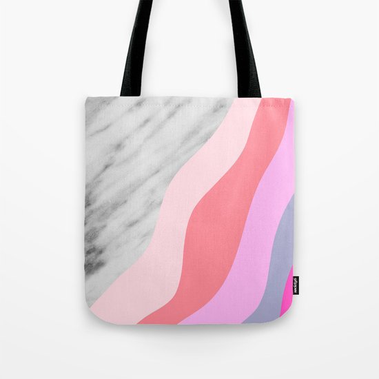 Carrara Italian Marble with Pink Shadows Tote Bag