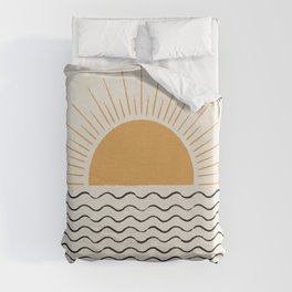 Sunrise Ocean -  Mid Century Modern Style Duvet Cover