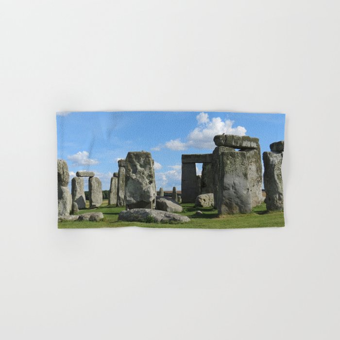 Great Britain Photography - The Famous Stonehenge Under The Blue Sky Hand & Bath Towel