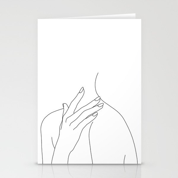 Female Body Line Drawing Danna Stationery Cards By