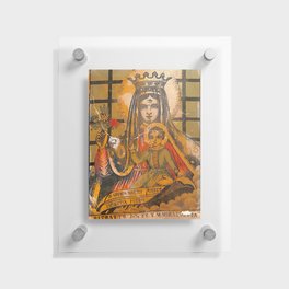 Portrait of the Holy Miraculous Virgin Mary Vintage Retro Artwork Murale Fresco Floating Acrylic Print