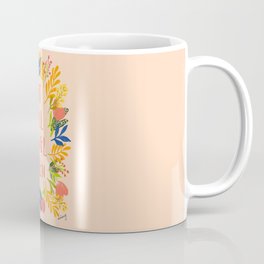 Eat Well Travel Often Peach | Floral Wreath | Quote Coffee Mug