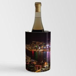 Night Lights on Hong Kong's Victoria Harbour Wine Chiller