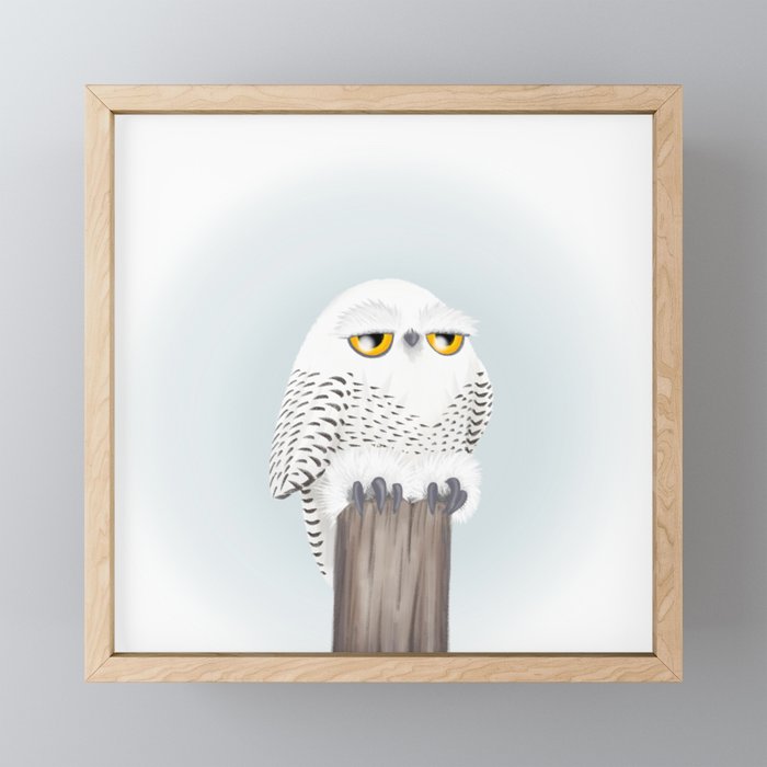 Snowy Owl (Canavians Series) Framed Mini Art Print