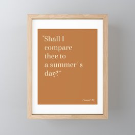 William Shakespeare 'Shall I Compare Thee to a Summer's Day?' Quote Framed Mini Art Print