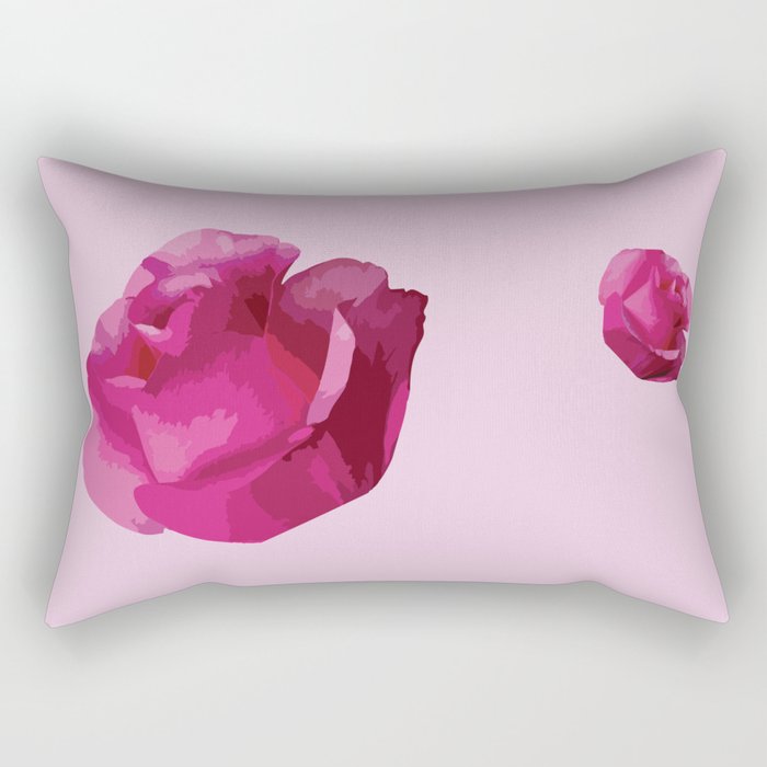 Pink Rose Flowers Rectangular Pillow